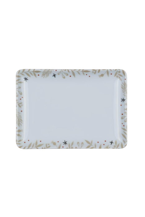 Hermia TAN18X13DUS3885684 Juego de Platos de Navidad de Porcelana, 18 x 13 cm